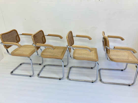 Image 1 of 4x Cidue Cesca chairs by Marcel Breuer