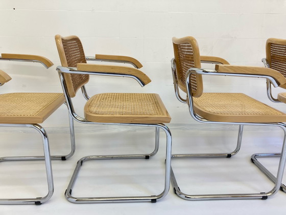 Image 1 of 4x Cidue Cesca chairs by Marcel Breuer