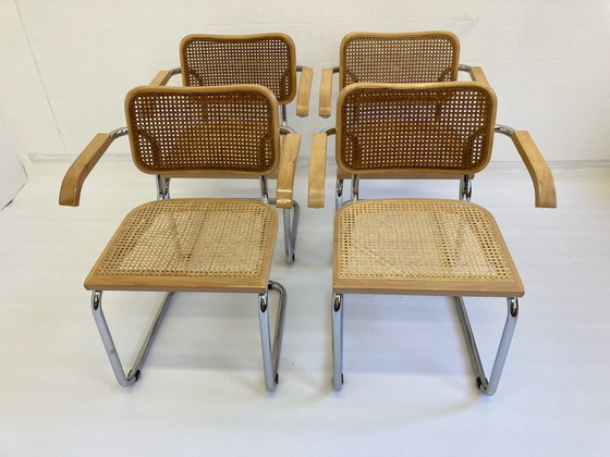 Image 1 of 4x Cidue Cesca chairs by Marcel Breuer