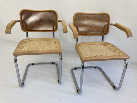 Image 1 of 4x Cidue Cesca chairs by Marcel Breuer