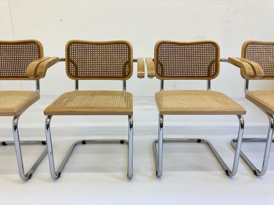 Image 1 of 4x Cidue Cesca chairs by Marcel Breuer