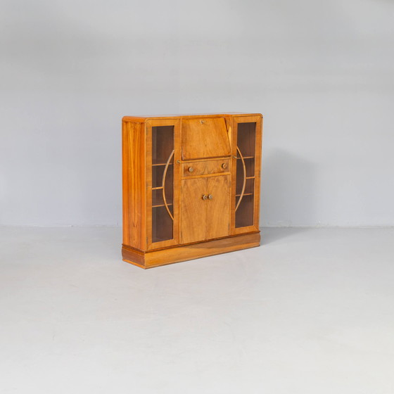 Image 1 of Art Deco burl walnut secretaire kast