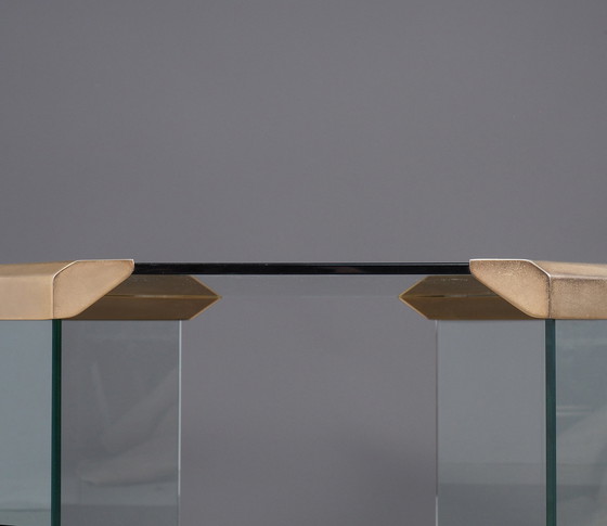 Image 1 of Galloti & Radice hexagon glass brass coffee table