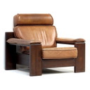 Poltrona Leolux in pelle cognac