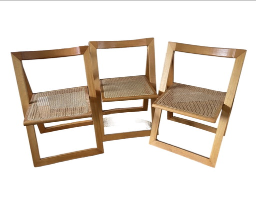 3 x Aldo Jacober & Pierangela d'Aniello - 'Trieste' folding chairs