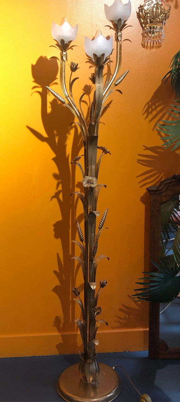 Gold vintage floor lamp top
