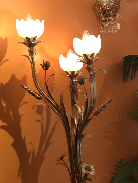 Image 1 of Lampada da terra vintage spighe di grano oro vintage