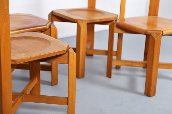 Image 1 of 4 sedie da pranzo vintage in legno di olmo