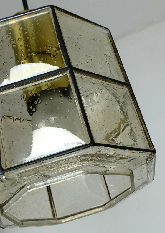 Image 1 of Vintage glashutte limburg mid century hang lamp