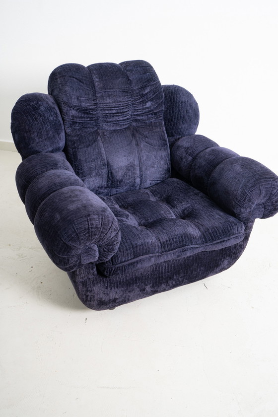 Image 1 of Fauteuil vintage "cloud" en velours côtelé