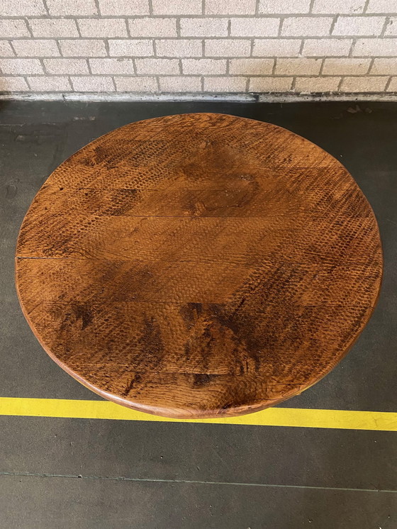 Image 1 of Round Brutalist coffee table solid wood