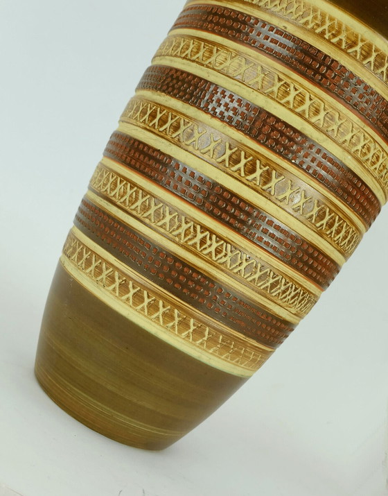 Image 1 of mid century vase duemler & breiden model 166 30 sgraffito decor 1950s 1960s 