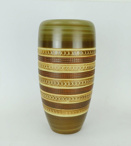 Image 1 of mid century vase duemler & breiden model 166 30 sgraffito decor 1950s 1960s 