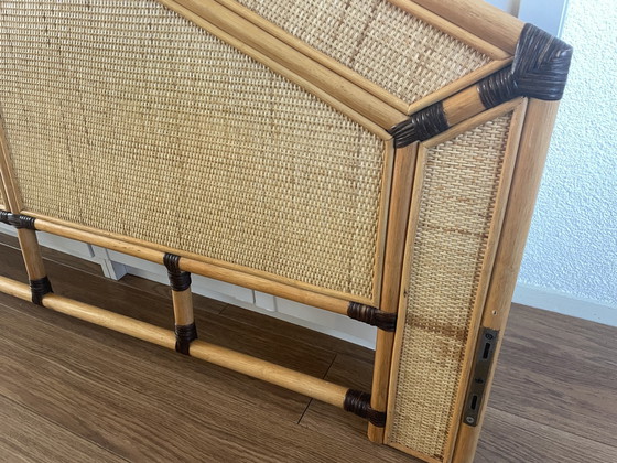 Image 1 of Letto vintage in rattan/vimini con 2 armadietti