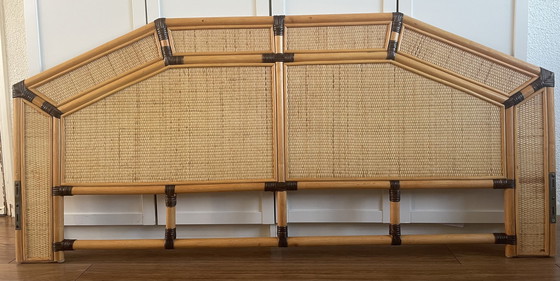 Image 1 of Letto vintage in rattan/vimini con 2 armadietti