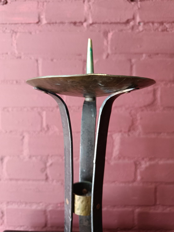 Image 1 of Vintage brutalist metal candlestick