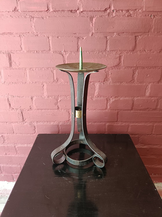 Image 1 of Vintage brutalist metal candlestick