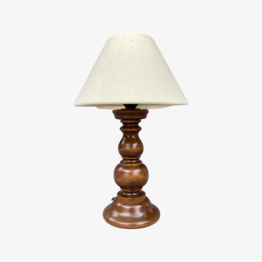 1950s Retro Dark Wood Table Lamp