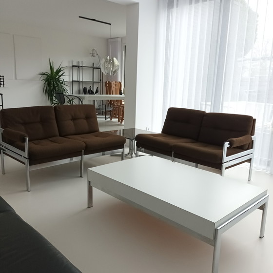 Image 1 of Set di divani angolari vintage di metà secolo con tavolo angolare e tavolino da caffè