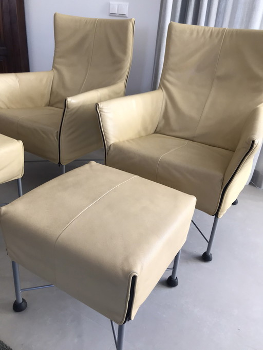 2x Montis Charly armchair + 2x footstool