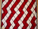 Tappeto berbero - 228 cm x 174 cm - lana bianca e rossa