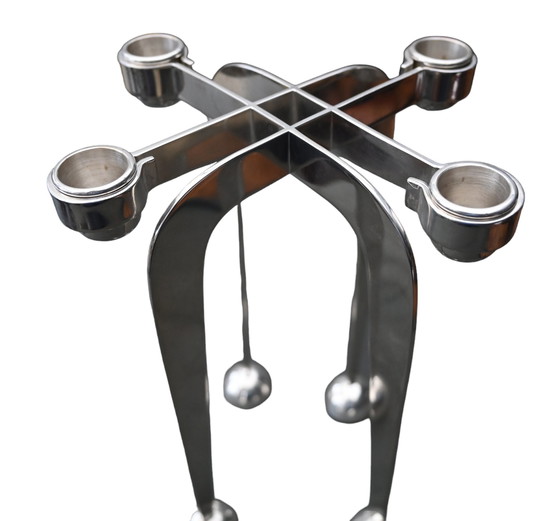 Image 1 of Postmodern silver-plated candlestick by Lino Sabattini, Italy, 1989