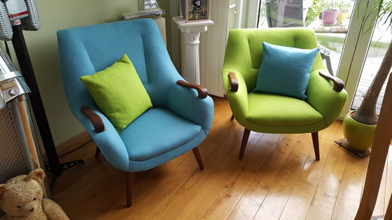 Image 1 of 2x Vintage teak armchairs from the 50s/60s
