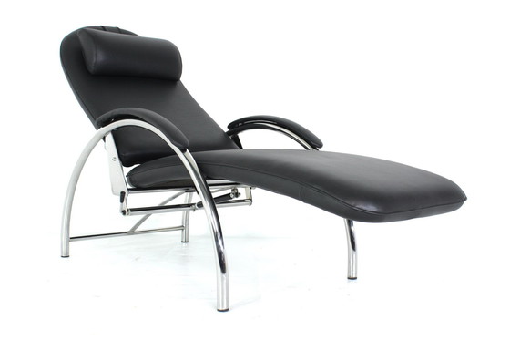 Image 1 of comme neuf ! Ingmar Relling "Optima" Fauteuil relax, Lounge Chair en cuir et chrome, Np. 3564,- Euro