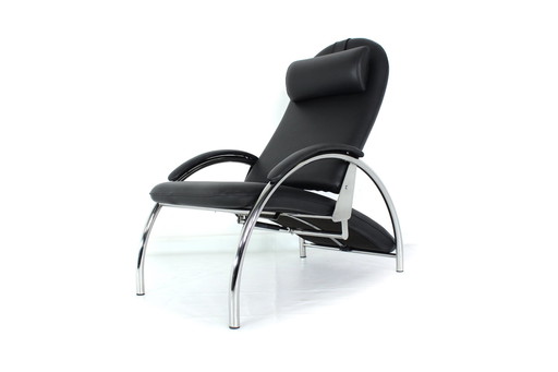 comme neuf ! Ingmar Relling "Optima" Fauteuil relax, Lounge Chair en cuir et chrome, Np. 3564,- Euro