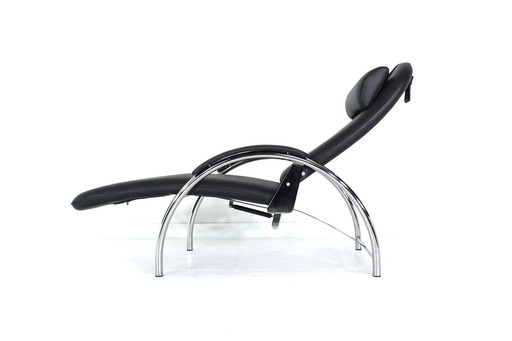 like new! Ingmar Relling "Optima" Relax Armchairs, Lounge Chair in Leather and Chrome, Np. 3564 euros