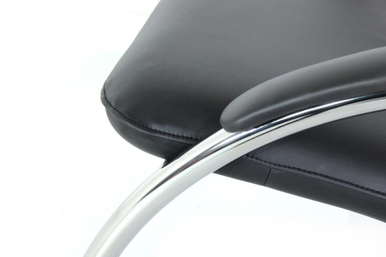 Image 1 of like new! Ingmar Relling "Optima" Relax Armchairs, Lounge Chair in Leather and Chrome, Np. 3564 euros