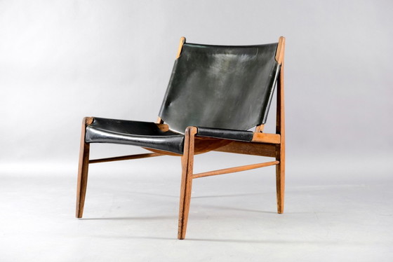 Image 1 of Chaise longue en cuir de Franz Xaver Lutz pour WK Möbel, 1958