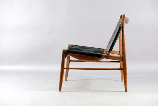 Chaise longue en cuir de Franz Xaver Lutz pour WK Möbel, 1958