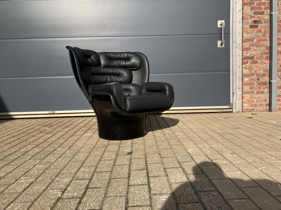 Image 1 of 2x Black on Black Joe Colombo Elda chairs