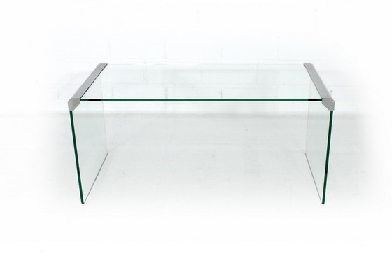 Image 1 of Gallotti & Radice T35 R Coffee Table Set, Tables de salon, Italie 1975, acier inoxydable + verre cristal