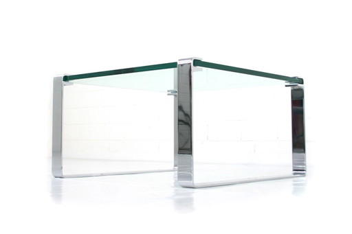 New! DRAENERT 1022 classic coffee table / coffee table, side table, Glass, Chrome, normal price €2075 in original packaging