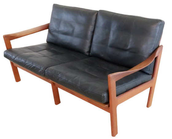 Image 1 of Illum Wikkelso for Niels Eilersen 2 person sofa vinage Danish Design