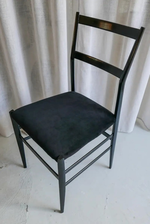 Cassina Superleggera 699 stoel – eetkamerstoelen, Velvet, Wood