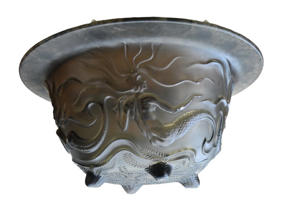 Image 1 of Barolac Josef Inwald Art Deco rare mermaid bowl in satin glass LALIQUE STYLE