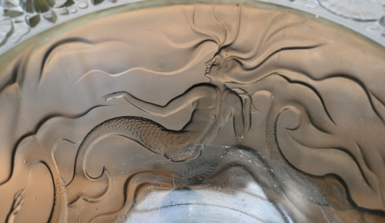 Image 1 of Barolac Josef Inwald Art Deco rare mermaid bowl in satin glass LALIQUE STYLE