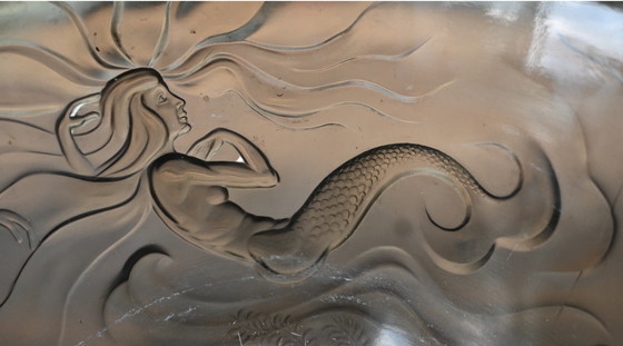 Image 1 of Barolac Josef Inwald Art Deco rare mermaid bowl in satin glass LALIQUE STYLE