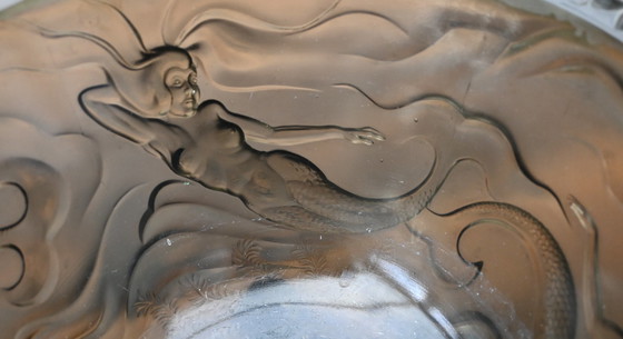 Image 1 of Barolac Josef Inwald Art Deco rare mermaid bowl in satin glass LALIQUE STYLE