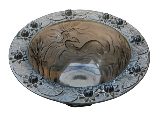 Image 1 of Barolac Josef Inwald Art Deco rare mermaid bowl in satin glass LALIQUE STYLE