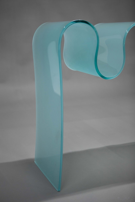 Console en verre ondulé, 1980