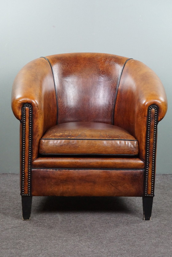 Image 1 of Sheep leather club armchair