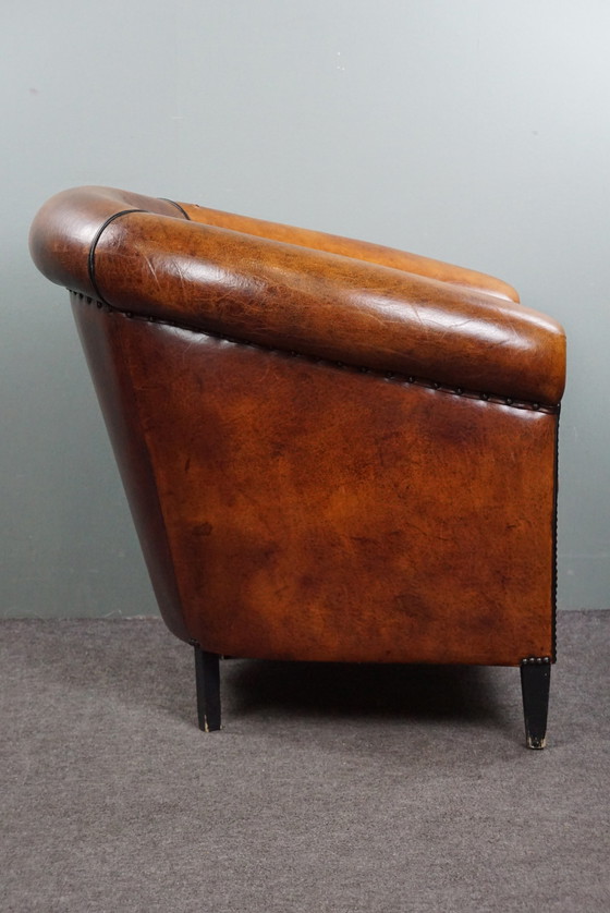 Image 1 of Sheep leather club armchair