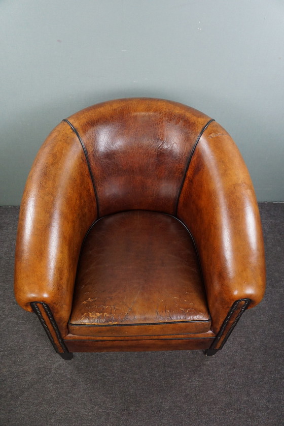 Image 1 of Sheep leather club armchair