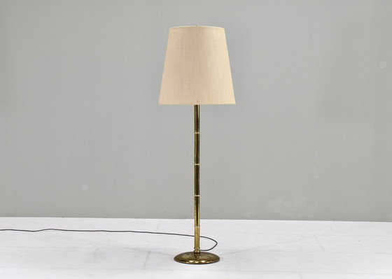 Image 1 of Hollywood Regency Brass Bamboo floor lamp – Europe, circa 1970