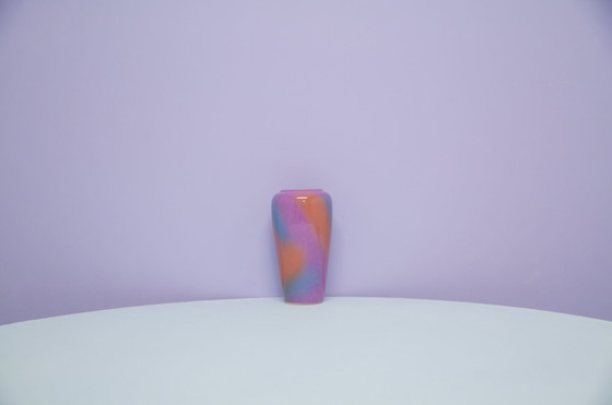 Image 1 of vase violet & orange Allemagne de l'Ouest Scheurich