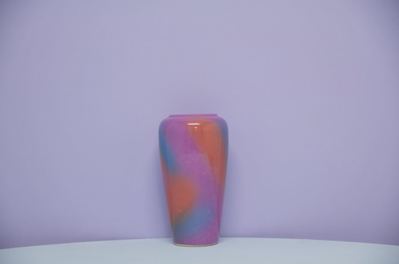 Image 1 of vase violet & orange Allemagne de l'Ouest Scheurich